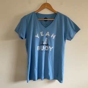 Life Is Good Women’s shirt Sz M Crusher Tee Yeah Buoy blue Classic Fit